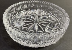 Princess House Crystal 3-Lite Taper Candle Holder Dish Holiday Centerpiece Party