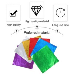 600Pcs Reusable Aluminium Foil Chocolate Wrapping Paper Assorted Color for Candy