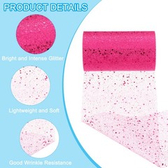 Tulle Fabric Rolls 6″ by 50 Yards Fabric Spool Tulle for DIY, Hot Pink