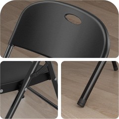 350 Weight Limit Heavy Duty Plastic Folding Chair with Reinfoced Steel Frame