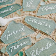 Blank Irregular Shaped Pieces Sea Glass Place Cards DIY Name Cards for Beach …