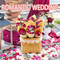 2 QT Dried Roses & Eucalyptus Leaves Mix Petals, 20+ Cups of 2QT Red, 2 Qt