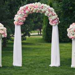 XL Metal Wedding Arch Backdrop Stand Ceremony Party Balloon Arch Garden Trellis
