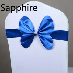 10PCS Chair Cover Bow Slider Sashes Wedding Birthday Party Cocktail Hotel Decor