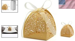 Luxurious Gold Rose Favor Boxes, Pack of 100 – 2.5×2.5×3.1 – For Events & Gifts