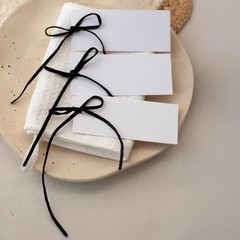 50 Name Cards Table Setting Black Place Cards Velvet Ribbon 4.13″X1.77″