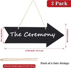 Arrow Chalkboard Signs 13.85 x 6 Inches Acrylic Hanging Direction Signage