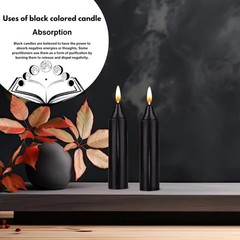 Box of 12 Black Candles | 4 inches Tall & 3/4 inch Diameter Set 12,