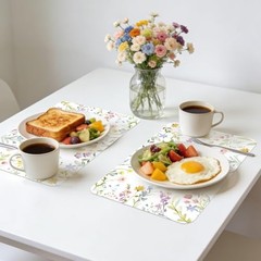6 Pcs Watercolor Flower Placemats, 11×16 Inch Summer Floral watercolor flower