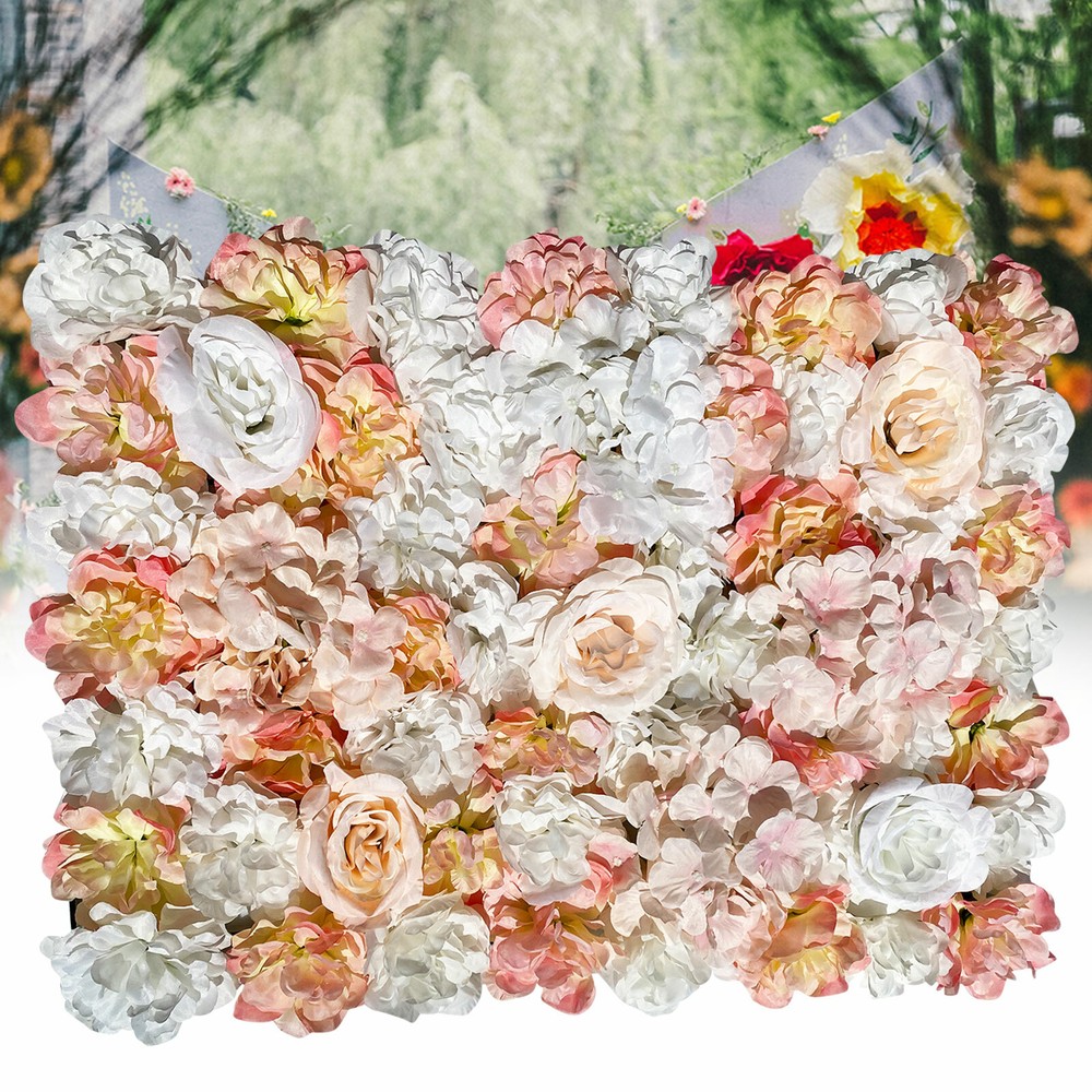 5PCS Artificial Silk Flower Wall Panel Floral Backdrop Party Wedding Decoration.