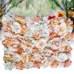 5PCS Artificial Silk Flower Wall Panel Floral Backdrop Party Wedding Decoration.