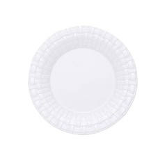 Plastic WHITE with Basketweave 7″ PLATES Disposable Party Wedding WHOLESALE