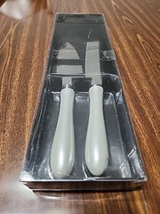 Stainless Steel White Pearl Handled Wedding Cake Knife & Server Set New