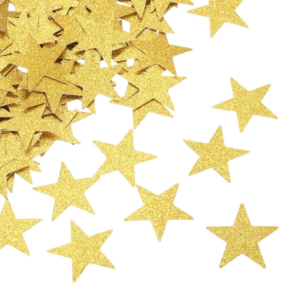 MECCANIXITY 200Pcs Star Confetti Glitter Table 1.18″x1.18″, Gold