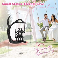 Romantic Love Couple Statue Gift Set Iron Sculpture Anniversary Birthday Vale…