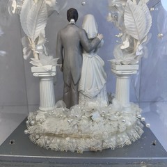 Vintage 1990’s Wilton Cake Topper GRAY SUIT Dark /Light Hair Designer series