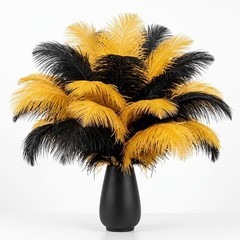 30 Pcs Black&Gold Ostrich Feathers 8-10in(20-25cm) Bulk 20-25cm30pcs Black&gold