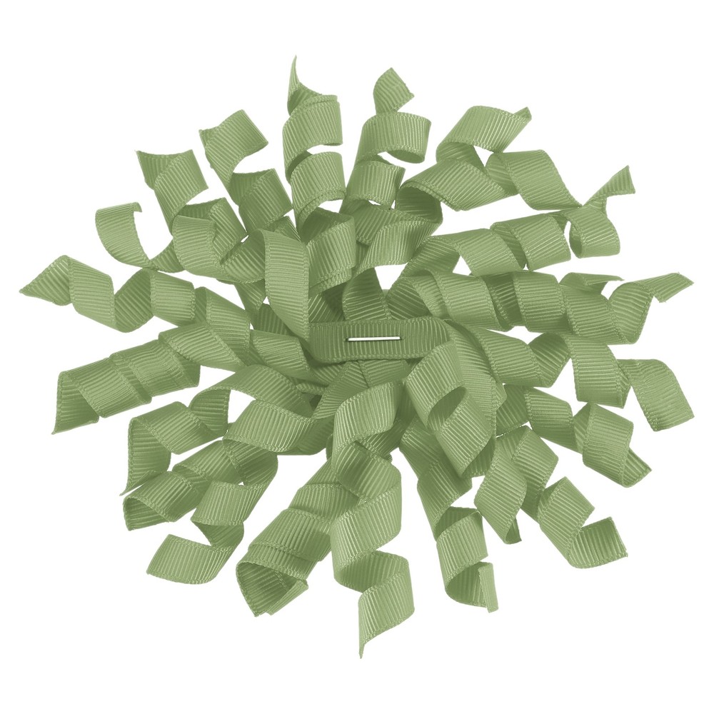 6 Pcs 4 Inch Grosgrain Curly Bows for Gift Wrapping Self-Adhesive Ribbon Green