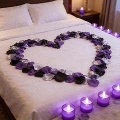 900PCS Dark Purple Black Silver Silk Rose Petals