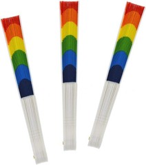 12 Pack Rainbow Folding Fans Red, Orange, Yellow, Green, Blue, Purple