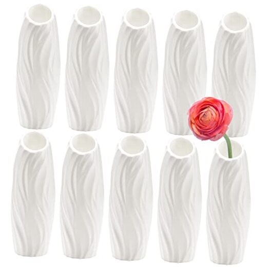 10 Pack Plastic Composite Flower Vase, Unbreakable Floral Vase Home Decor
