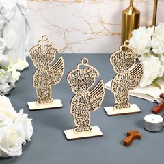 18 Pcs Guardian Angel Wings Boy Wooden Baptism Centerpiece for Table,centros De