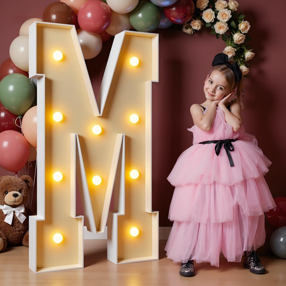 imprsv 4FT Light Up Letters, Large Letters for Birthday Party Decor, Wedding …