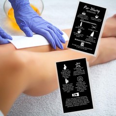 Waxing Aftercare Cards | 50 Pack | Size 2 x 3.5” inches Business Card Size