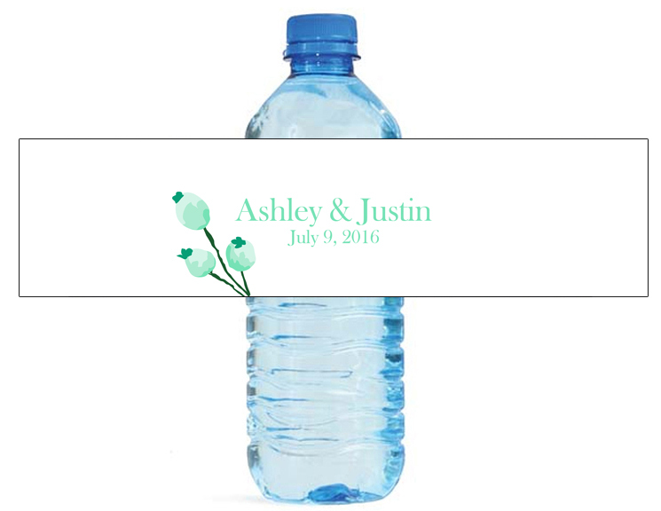 100 Flower Bulb floral wedding anniversary Engagement party Water Bottle Labels