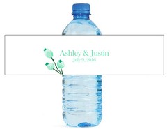 100 Flower Bulb floral wedding anniversary Engagement party Water Bottle Labels