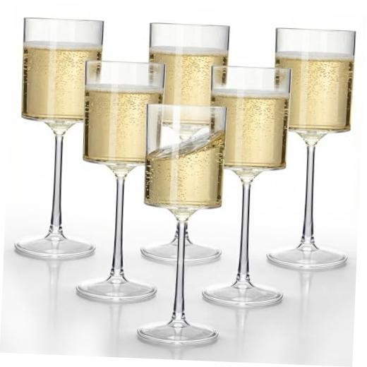 24PCS 9OZ Clear Plastic Wine Glasses – Elegant Plastic Champagne Glasses with