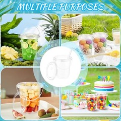 30 Sets 34 oz Drink Buckets with Lids and Straws, Disposable 30 PCS Clear