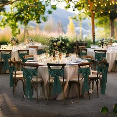50 Pcs Blackish Green Satin Chair Sashes Bows Universal Chair Cover for Weddi…