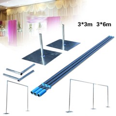 Wedding Party Backdrop Stand Pipe Kit Curtain Frame Telescopic 10x10ft/10x20ft