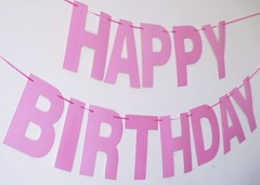 Prestrung Happy Birthday Banner – Pink Birthday Sign Garland Bunting, Decorat…