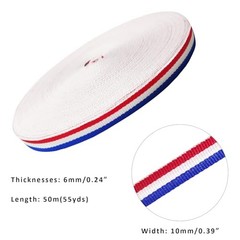 Blue White Red Striped Grosgrain 3/8 Inch x 55 Yard Red White Blue Striped