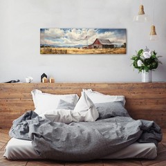 Country Old Barn Wall Art Rustic Farmhouse Landscape Pictures for Living Room…