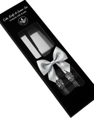 Elegant Cake Knife and Server Set Stainless Steel with Crystal Handle – Perfe…