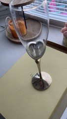 Lenox Wedding Promises Heart Champagne Flutes Set of 2 Silver Tone Decorated