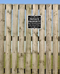 2-Pack Private Property No Trespassing No Soliciting Aluminum Signs – 9×9 Inc…