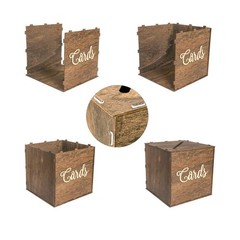 Rustic Wooden Card box 9x9x9 Inch Gift Card Box for Wedding Birthday Baby Sho…