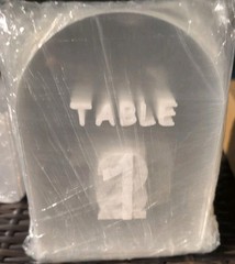 Table Numbers 1-20 5×7″ Arch Transparent Acrylic Table Numbers with Stands