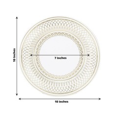25 White Gold 10″ Porcelain Design Round Paper Plates Party Events Decorations