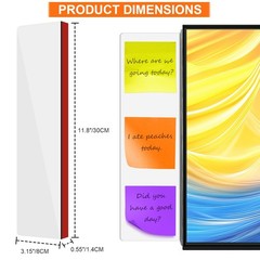 FaitAtten 2-Pack Frameless Monitor Sticky Note 2Pcs 11.8» Clear, Clear