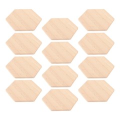 25Pcs Beige Hexagon Wood Discs Smooth Sanded for Crafting and Decoration