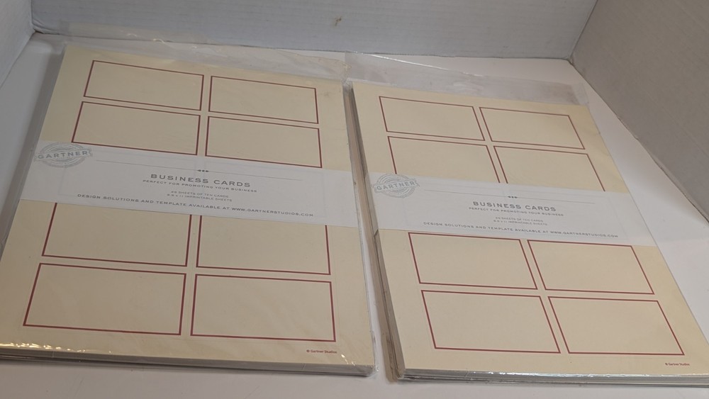 Lot of 2 Gartner Studios Red Border Printable Business Cards 250 Count Each New