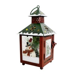 E-View Metal Christmas Lanterns with LED Lights – Decorative Snowman