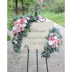 Wedding Flower Arch Decoration Kit Artificial Floral Setup W/ Clips & Ties New