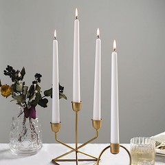12 White Premium 10″ Taper Candles Unscented Dinner Party Wedding Decorations