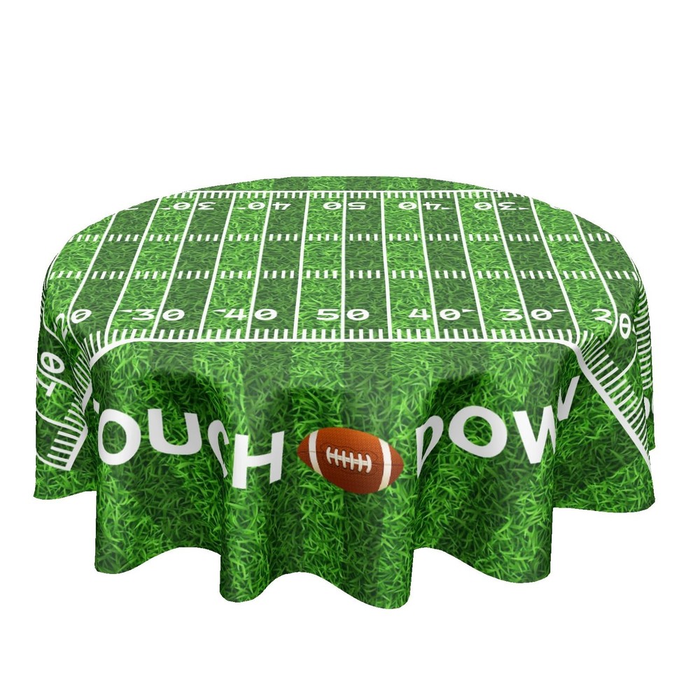 Football Round Tablecloth 70 Inch Rugby Football Pattern Circle Table Cloth G…